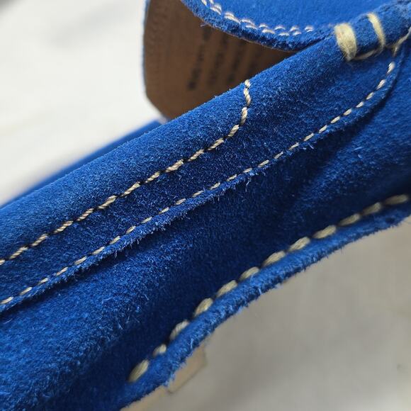 Florsheim Vintage Electric Blue Suede driving Elegant Loafers Mens 8.5 In Guc - Picture 15 of 16